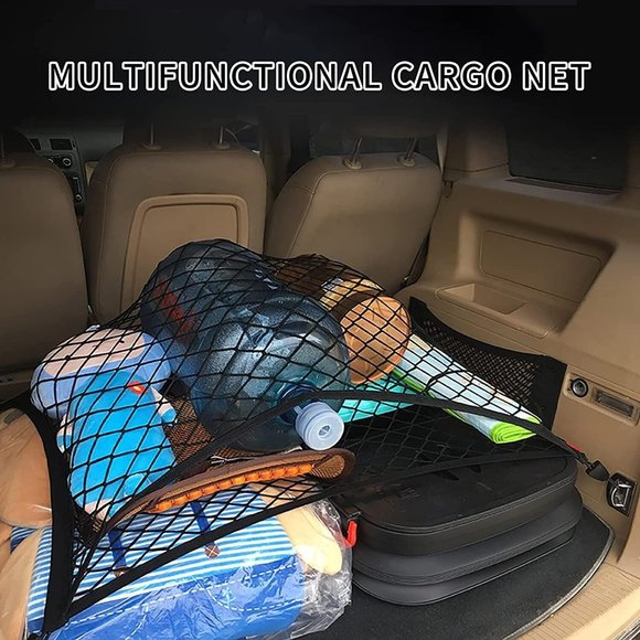 Vehicle Cargo Net, Double-Layer, Adjustable, Car Trunk Rear - Picture 3 of 7